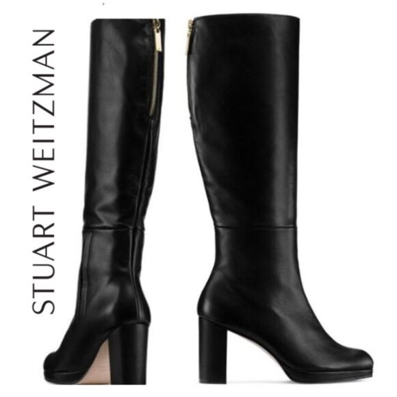 Stuart Weitzman Marcella Tall Black Leather Boots 6 Brand New with Tags - Picture 1 of 16